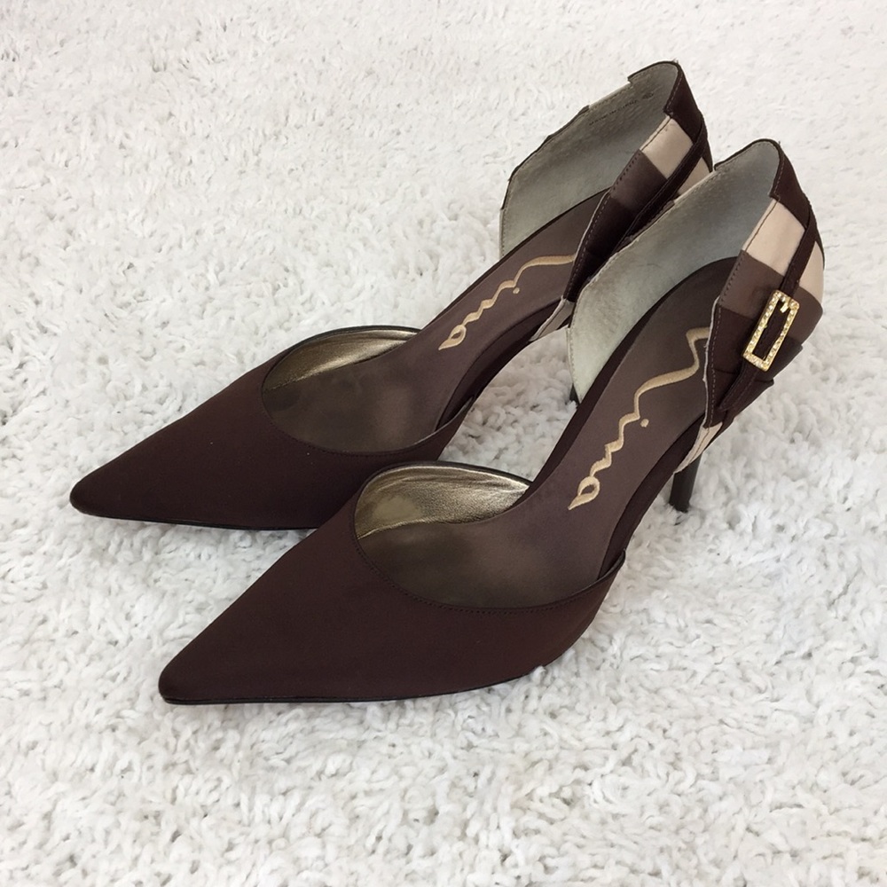 Nina Stiletto Heels Size 8 M Brown/Tan